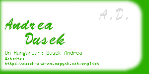 andrea dusek business card